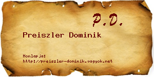 Preiszler Dominik névjegykártya